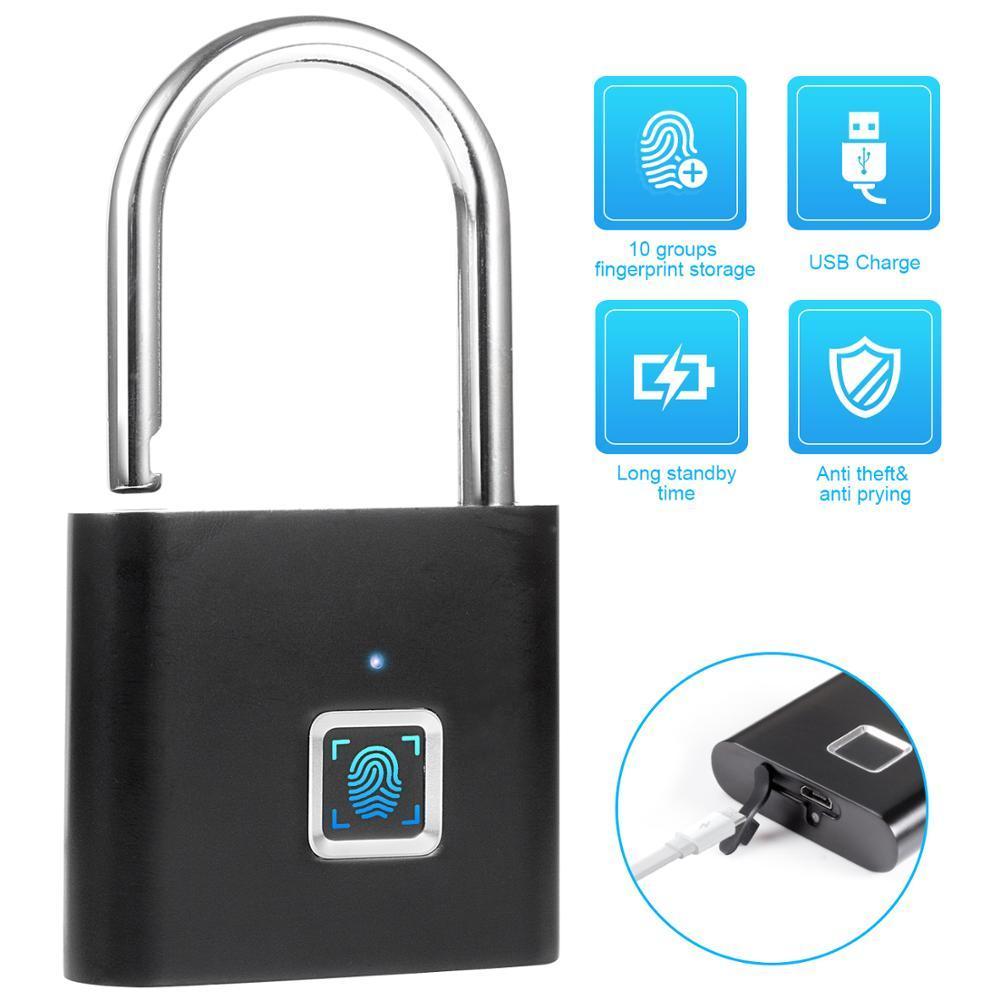 SmartLock™ Fingerprint Keyless USB Rechargeable Lock - Indigo-Temple
