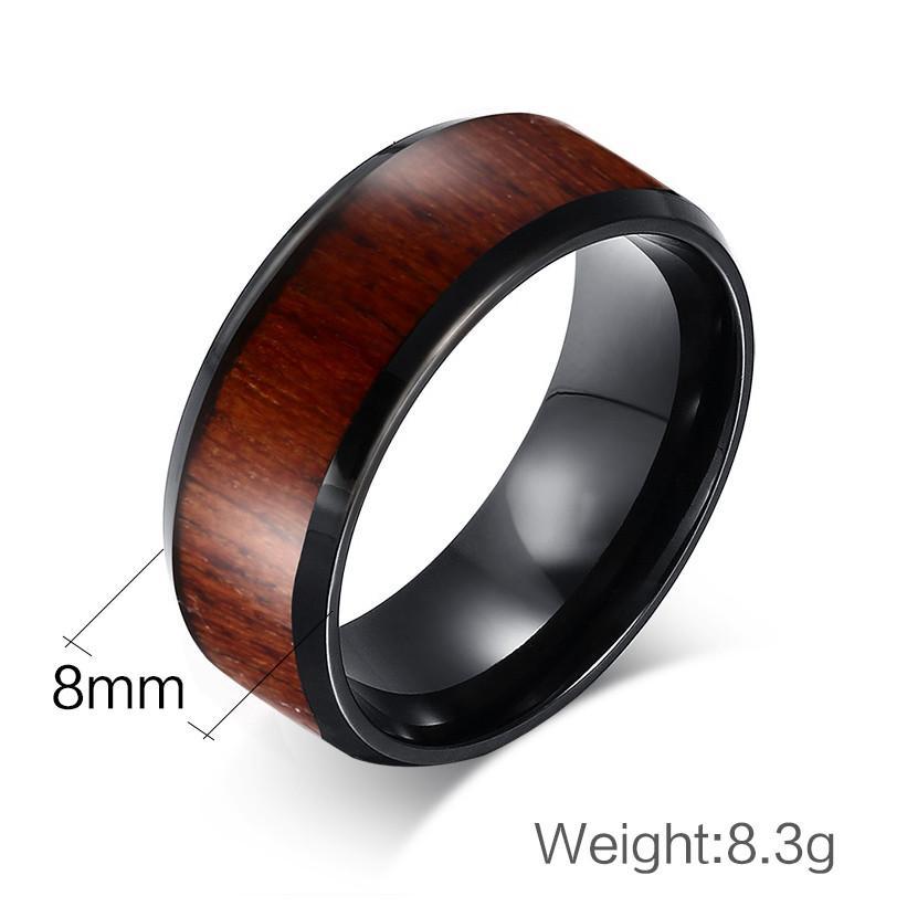 NED -  Men  Ring  Wood Design - Indigo-Temple