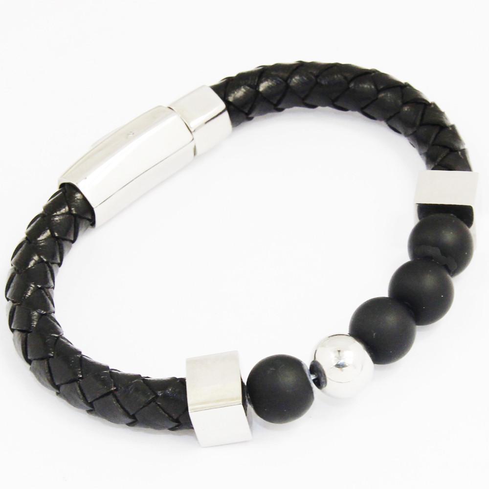 Beany -   Leather Bracelet - Indigo-Temple