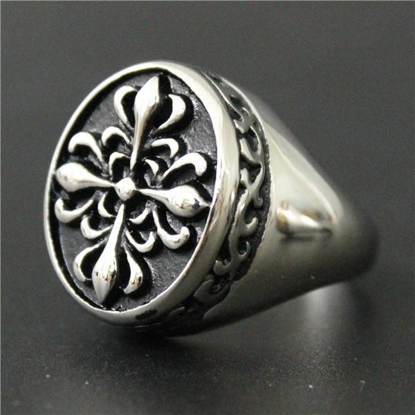 Malta -  Vintage Cross Flower Ring - Indigo-Temple