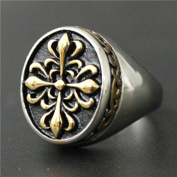 Malta -  Vintage Cross Flower Ring - Indigo-Temple