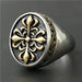 Malta -  Vintage Cross Flower Ring - Indigo-Temple