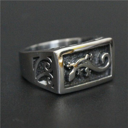 Gekko-Stainless Steel  Ring - Indigo-Temple