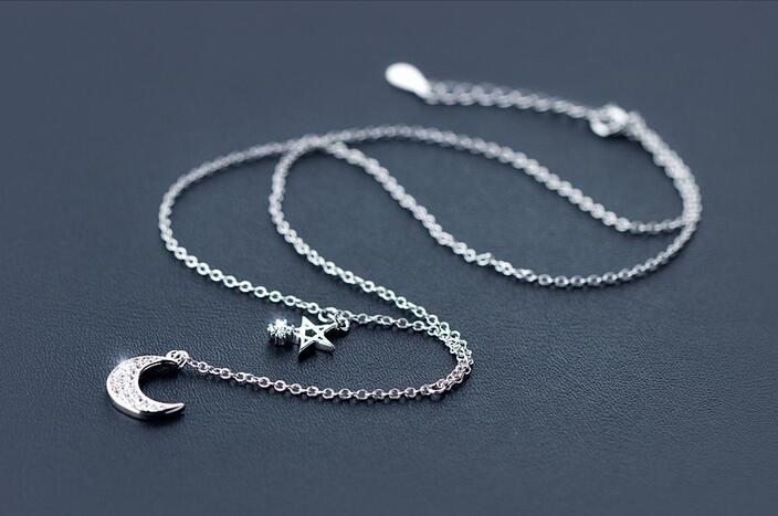 MONA- Moon Star Necklace Pendant - Indigo-Temple