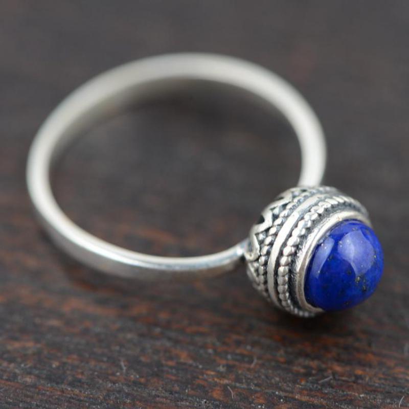 IDAN Elegant Style With Natural Stones Ring - Indigo-Temple