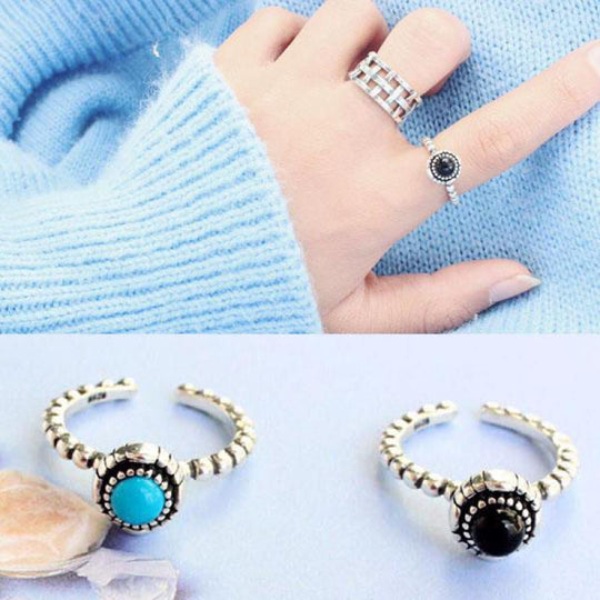 ADAM- Pure 100% 925 Sterling Silver Black Onyx Ring - Indigo-Temple