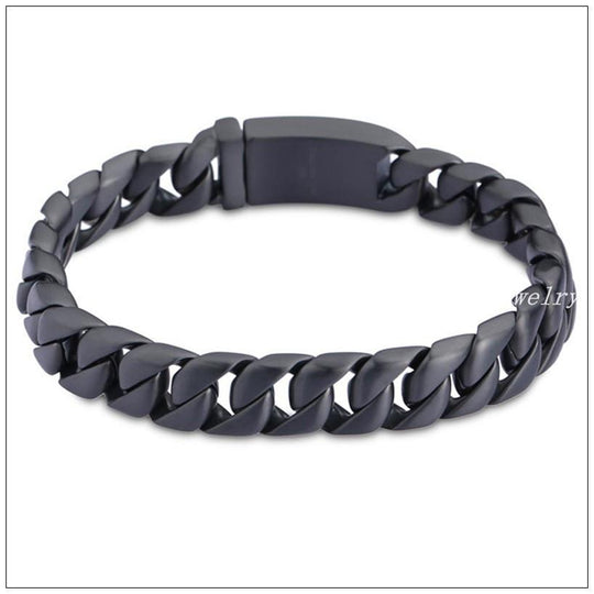 Topen-Stainless Steel Black Bracelet - Indigo-Temple