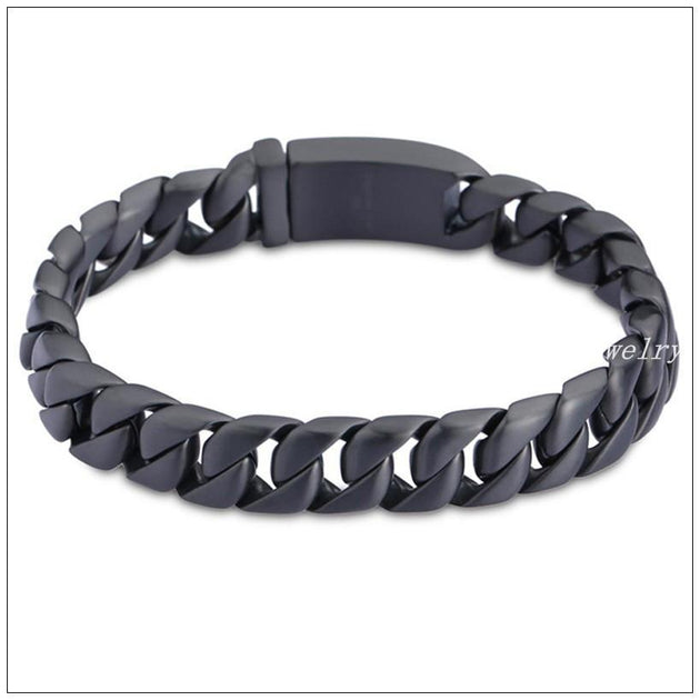 Topen-Stainless Steel Black Bracelet - Indigo-Temple