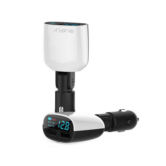 LED Screen Dual USB Car Charger - Indigo-Temple