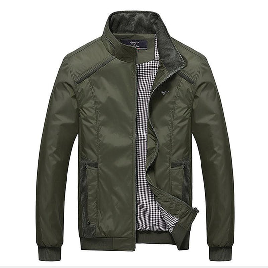 Military Slim Fit Polo bomber Jacket  (2 colors) - Indigo-Temple