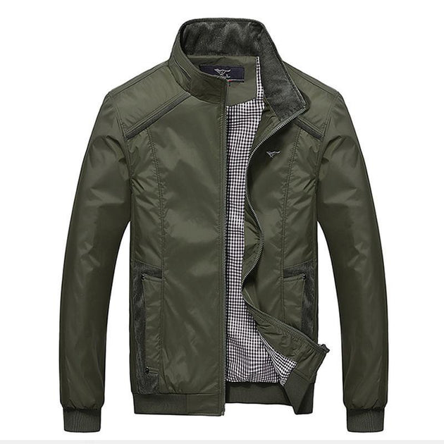 Military Slim Fit Polo bomber Jacket  (2 colors) - Indigo-Temple