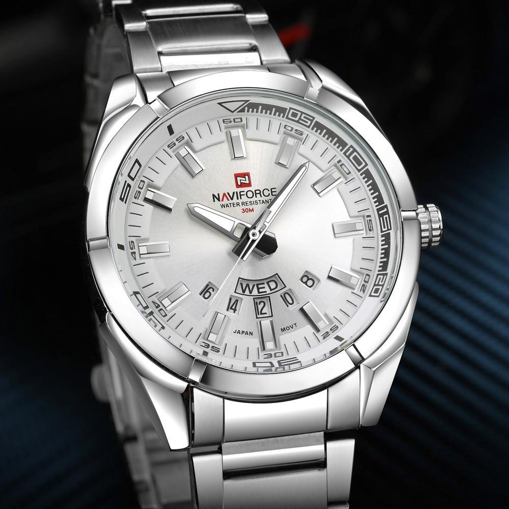 Luxury  Stainless Steel Army Wrist Watch - Indigo-Temple