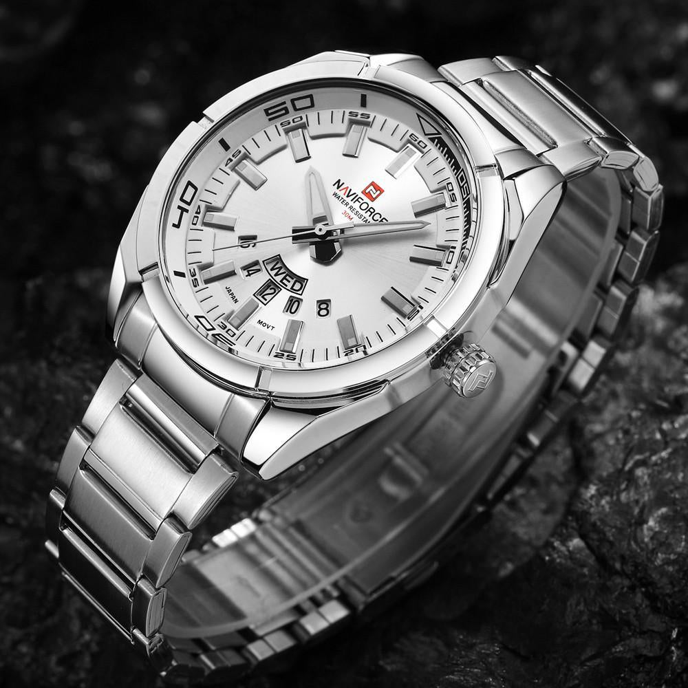 Luxury  Stainless Steel Army Wrist Watch - Indigo-Temple