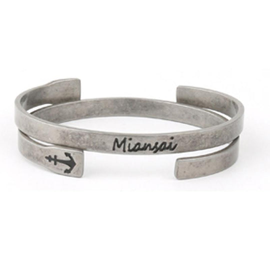 Miaisai - Anchor 316L Titanium Steel Retro Silver bracelet - Indigo-Temple