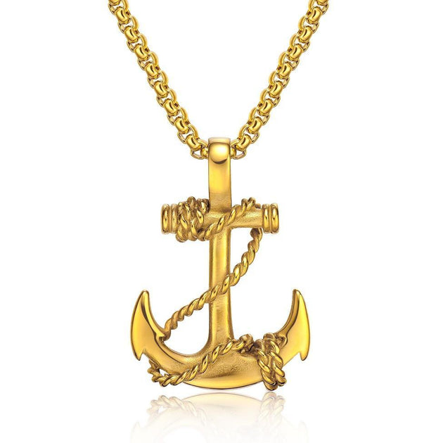 Bexx - Anchor Pendant  black/gold/white - Indigo-Temple