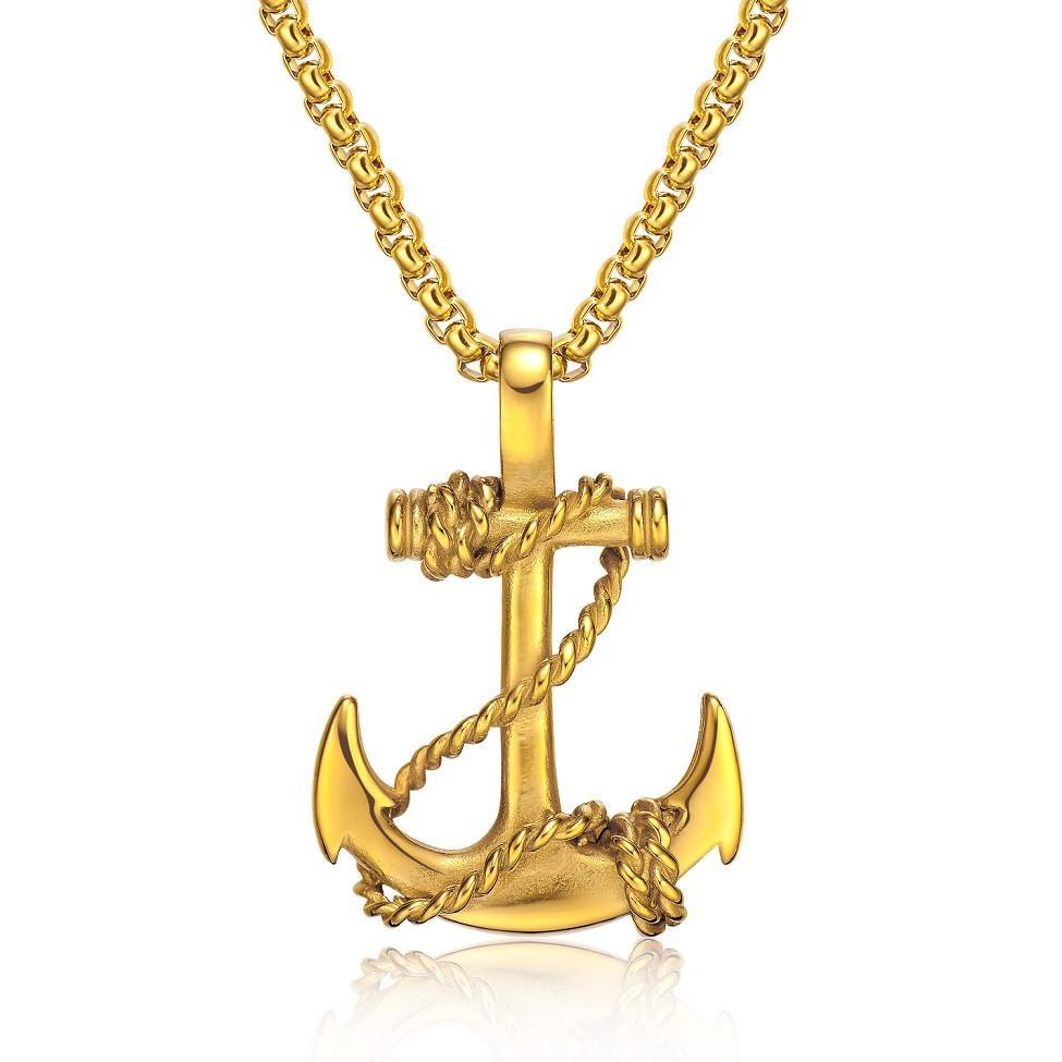 Bexx - Anchor Pendant  black/gold/white - Indigo-Temple