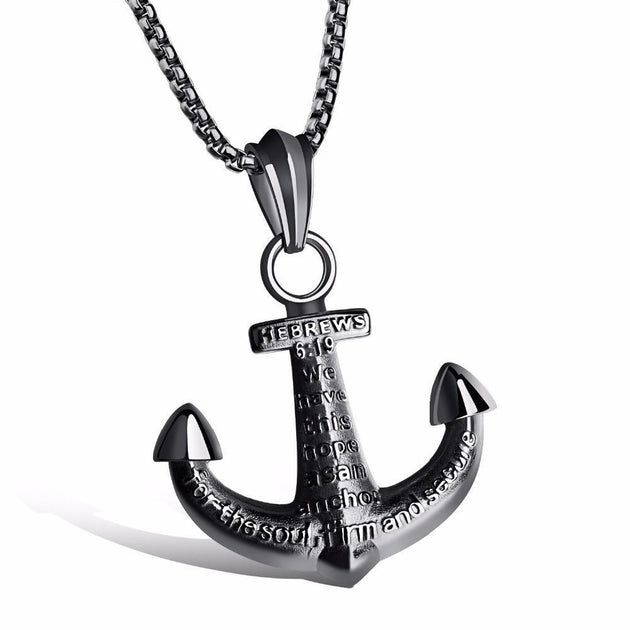 Viny -  Men Anchor Pendant Necklace - Indigo-Temple