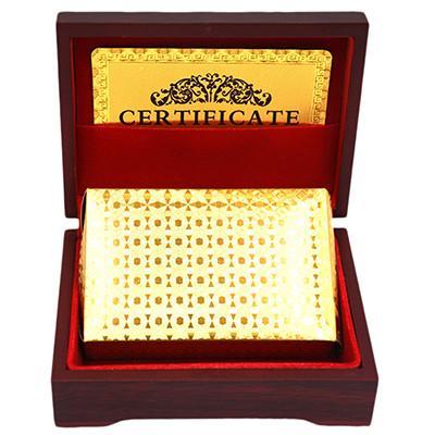 24K  Gold Foil Plated Cards With a Wooden Box - Indigo-Temple