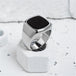 Coolx - Black  Square  Men's Ring - Indigo-Temple