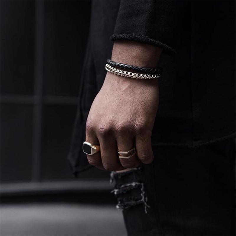 Coolx - Black  Square  Men's Ring - Indigo-Temple