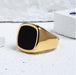 Coolx - Black  Square  Men's Ring - Indigo-Temple