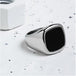 Coolx - Black  Square  Men's Ring - Indigo-Temple