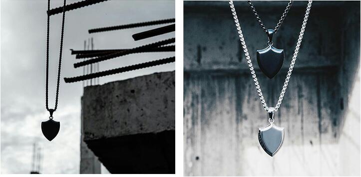 Nini - Necklace  Pendant  Titanium Steel - Indigo-Temple