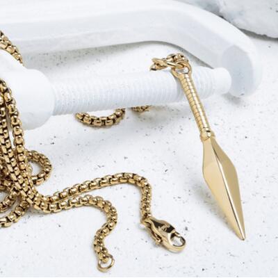 kunai  Euro -   Necklace Pendant Titanium - Indigo-Temple