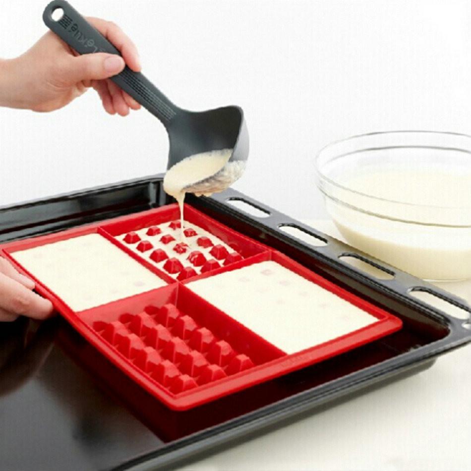 Waffles/ Cake/ Chocolate Silicone Baking Mould - Indigo-Temple