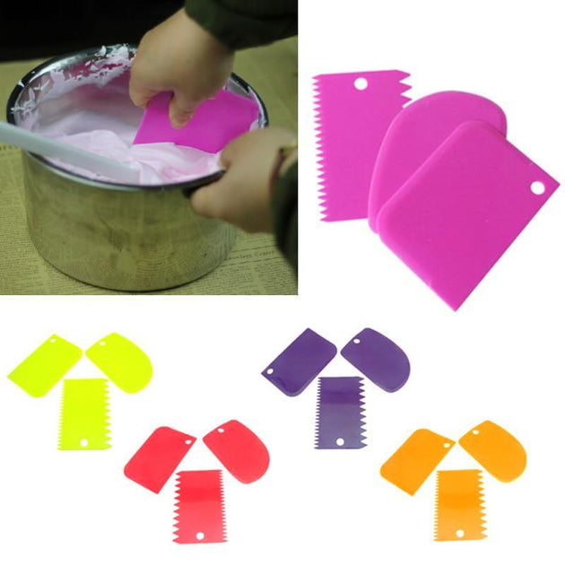 3Pcs Cake Decorating Tools  (Ranodm Color) - Indigo-Temple