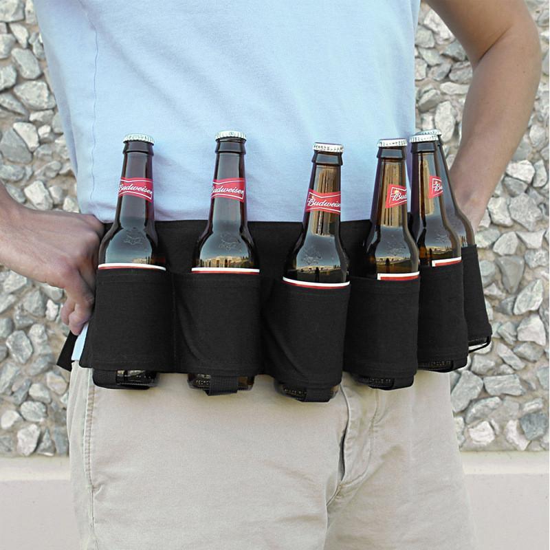 Canvas Beer Belt Holster 6 Pack - Indigo-Temple
