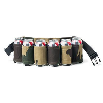 Canvas Beer Belt Holster 6 Pack - Indigo-Temple