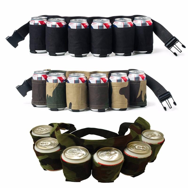 Canvas Beer Belt Holster 6 Pack - Indigo-Temple