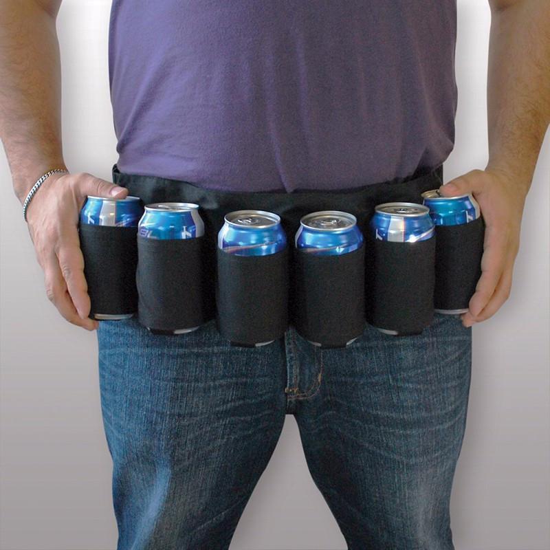 Canvas Beer Belt Holster 6 Pack - Indigo-Temple