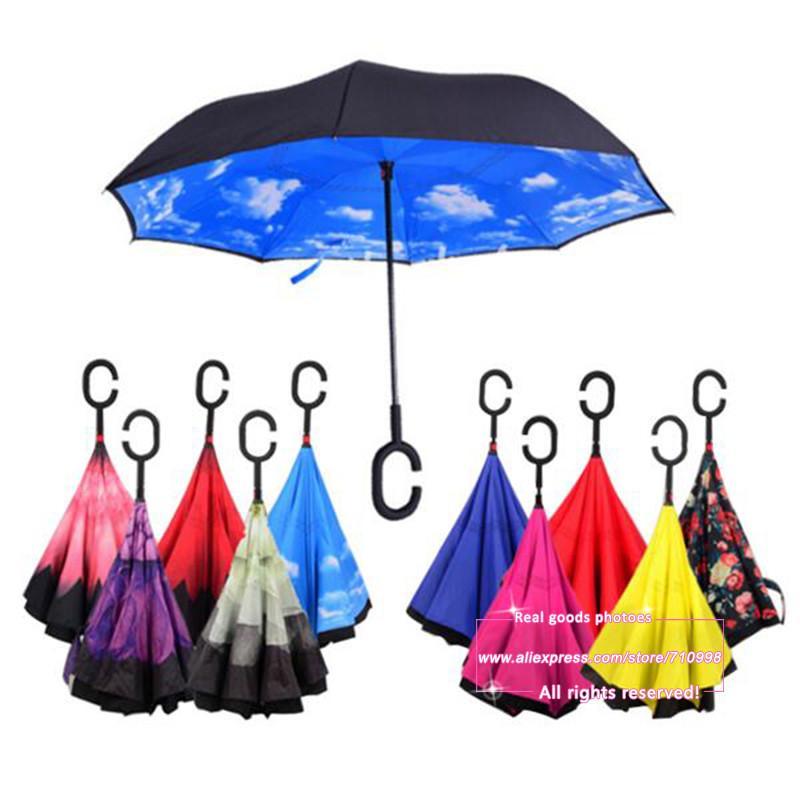 UPSIDE DOWN ANTI-DRIP UMBRELLA - Indigo-Temple