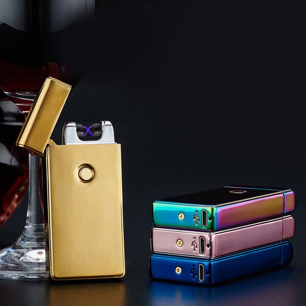 Luxury Double Pulsed Arc Electronic Lighter - Indigo-Temple