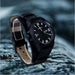 Luxury Leather Military Watch - Indigo-Temple