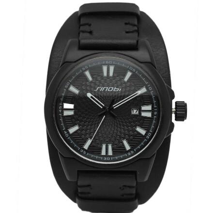 Luxury Leather Military Watch - Indigo-Temple