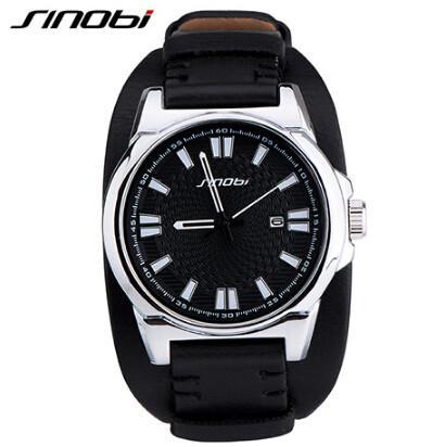 Luxury Leather Military Watch - Indigo-Temple