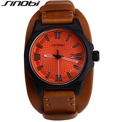 Luxury Leather Military Watch - Indigo-Temple