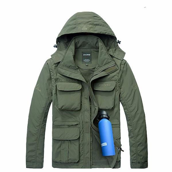 2 IN 1 waterproof Coat & Sleeveless Vest (2 colors) - Indigo-Temple