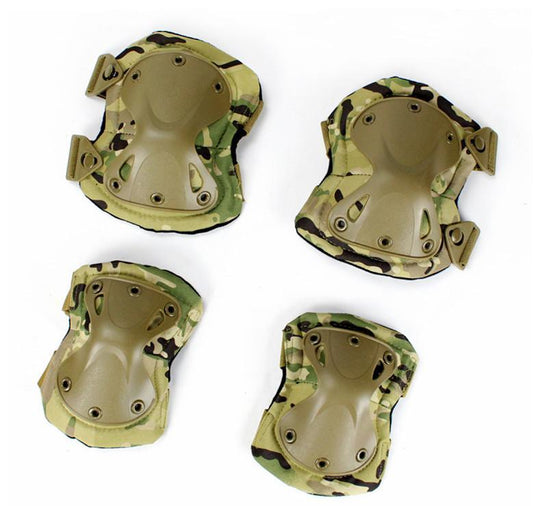 Military 4pc/set Tactical Knee & Elbow Protective Pad (5 color) - Indigo-Temple
