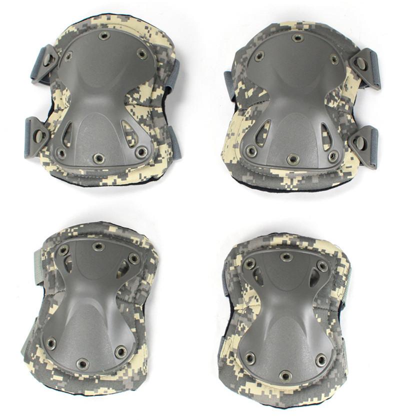Military 4pc/set Tactical Knee & Elbow Protective Pad (5 color) - Indigo-Temple