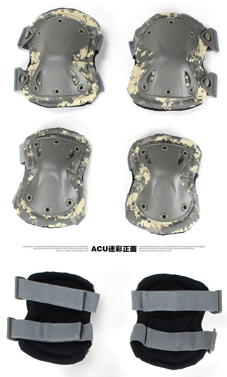 Military 4pc/set Tactical Knee & Elbow Protective Pad (5 color) - Indigo-Temple