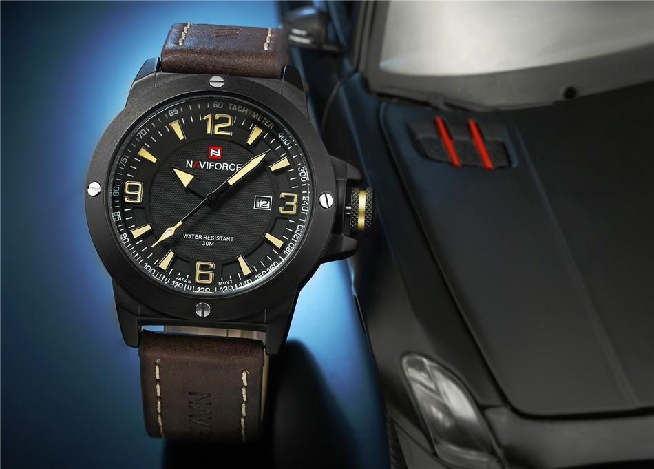 Genuine Leather Strap Army Watch (4 colors) - Indigo-Temple