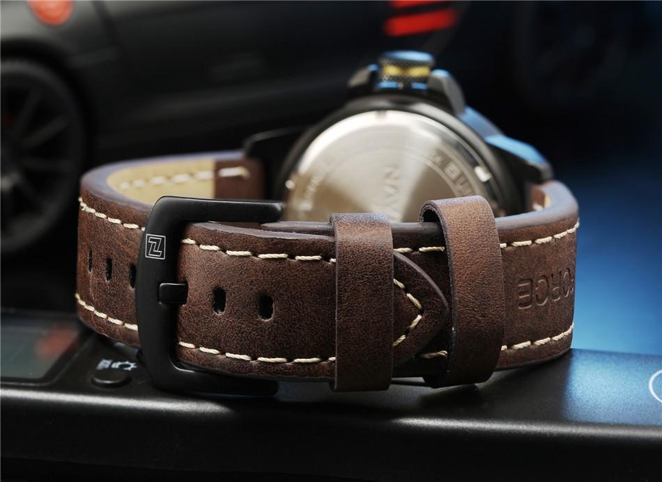 Genuine Leather Strap Army Watch (4 colors) - Indigo-Temple