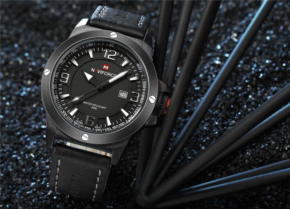 Genuine Leather Strap Army Watch (4 colors) - Indigo-Temple