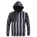 ISTider American Flag Printed Camouflage Sleeves Patchwork Men's Hoodies Cool Casual Sportwear High Quality Brand Clothing - Indigo-Temple