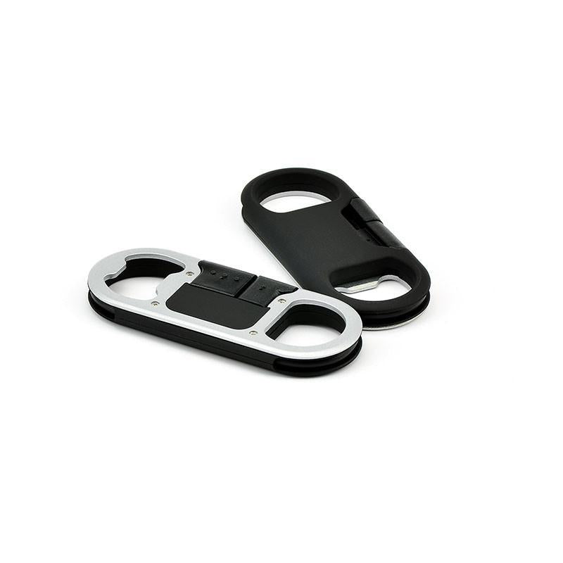 2 in 1 -Bottle Opener Keychain USB Charge Cable for iPhone & Andro - Indigo-Temple