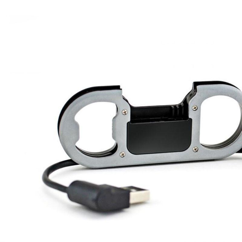 2 in 1 -Bottle Opener Keychain USB Charge Cable for iPhone & Andro - Indigo-Temple